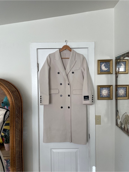 Source Unknown Jackets & Blazers - MADEINOST Double-Breasted Women's Coat Light Beige 100% Australian Wool Size S